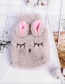 Fashion Gray Plush Squinted Rabbit Removable And Washable Hot Water Bottle