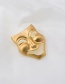 Fashion Gold Color Smiley Mask Face Alloy Hollow Brooch