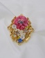 Fashion Gold Color Crown Shield Flower Diamond Alloy Brooch