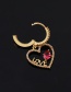 Fashion 6#gold Color Copper Inlaid Zircon Geometric Eye Stud Earrings (1pcs)