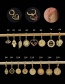 Fashion 4#gold Color Copper Inlaid Zircon Geometric Earrings (1pcs)