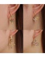 Fashion 6#gold Color Copper Inlaid Zircon Geometric Eye Stud Earrings (1pcs)
