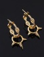 Fashion 3#gold Color Copper Inlaid Zircon Geometric Earrings (1pcs)