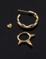 Fashion 2#gold Color Copper Inlaid Zircon Geometric Earrings (1pcs)