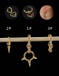 Fashion 11#gold Color Copper Inlaid Zircon Geometric Earrings (1pcs)