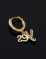 Fashion 3#gold Color Copper Inlaid Zircon Letter No Earrings (1pcs)