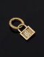 Fashion 10#gold Color Copper Inlaid Zircon Crescent Earrings (1pcs)