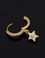 Fashion 4#gold Color Copper Inlaid Zircon Star Earrings (1pcs)