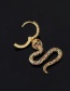 Fashion 2#gold Color Copper Inlaid Zircon Snake Earrings (1pcs)