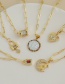 Fashion 7#gold Color Copper Inlaid Zircon Love Lock Crescent Necklace
