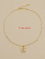 Fashion 8#gold Color Copper Inlaid Zircon Love Lock Crescent Necklace