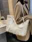 Fashion Black Woolen Stitching Large Capacity One-shoulder Messenger Bag