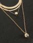 Fashion Gold Color Alloy Dice Ball Pendant Multilayer Necklace