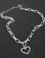 Fashion Heart-shaped Square Chain Diamond Love Pendant Necklace