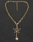 Fashion Gold Color Alloy Five-pointed Star Hollow Pendant Necklace