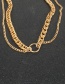 Fashion Gold Color Alloy Ring Thick Chain Double Necklace