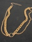Fashion Gold Color Alloy Ring Thick Chain Double Necklace