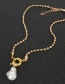 Fashion Gold Color Round Bead Chain Shaped Imitation Pearl Pendant Necklace