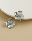 Silver Alloy Flower Earrings
