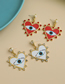 Red Alloy Diamond Love Eye Stud Earrings