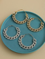 Golden Alloy Resin Diamond Chain Circle Earrings