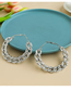 Silver Alloy Resin Diamond Chain Circle Earrings
