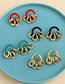 Black Resin Round Chain Ring Earrings