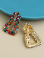 Ab Color Alloy Diamond Hollow Shape Earrings