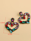 Color Alloy Diamond Hollow Heart Earrings