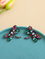 Color Alloy Diamond Dragonfly Stud Earrings