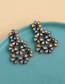 Color Alloy Diamond Geometric Flower Earrings
