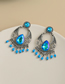 Blue Alloy Diamond Stud Earrings