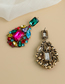 Color Alloy Diamond Cutout Drop Shape Earrings