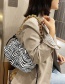 Fashion Zebra Pattern Zip Stripe Chain Pleated Shoulder Bag