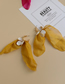 Fashion Yellow Alloy Chain Resin Shell Net Yarn Tassel Earrings