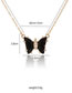 Fashion Orange Butterfly Pendant Diamond Resin Necklace
