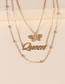 Fashion Butterfly Electroplated Butterfly Letters Diamond Stainless Steel Necklace Set