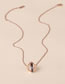 Fashion Rose Gold Color Ring Stainless Steel Necklace With Diamonds