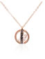 Fashion Rose Gold Color Ring Stainless Steel Necklace With Diamonds