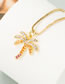 Fashion Color Coconut Tree Copper Gold-plated Micro-inlaid Zircon Necklace