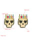 Fashion Color Alloy Diamond Acrylic Skull Earrings