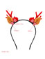 Fashion Red Christmas Series Flannel Moose Horn Bow Headband