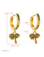 Fashion Color Coconut Brass Gold-plated Micro-set Zircon Earrings