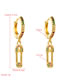 Fashion Color Pin Buckle Pure Copper Plated 18k Gold Earrings With Colored Zircons