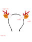 Fashion Red Christmas Series Feather White Ball Resin Flannel Antler Headband