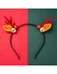 Fashion Red Christmas Series Resin Mushroom Flannel Bell Antler Headband