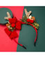 Fashion Color Christmas Series Bell Hair Ball Resin Flannel Antler Headband