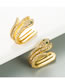 Fashion Gold Color Copper-plated 18k Gold Micro-inlaid Zircon Snake-shaped Non-pierced Ear Clip