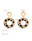 Fashion Brown Round Alloy Leopard Print Flannel Flocking Earrings