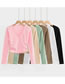 Fashion Pink Deep V One Side Cross Slim T-shirt Top